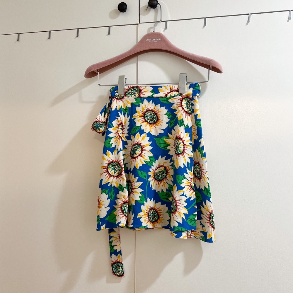 American Apparel Sunflower Wrap Mini Skirt
